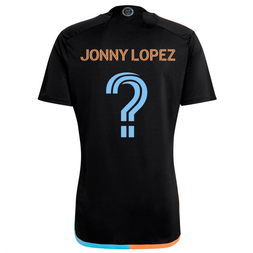 Enfant Football Maillot Jonny Lopez #0 Noir Orange Bleu Tenues Extérieur 2024/25