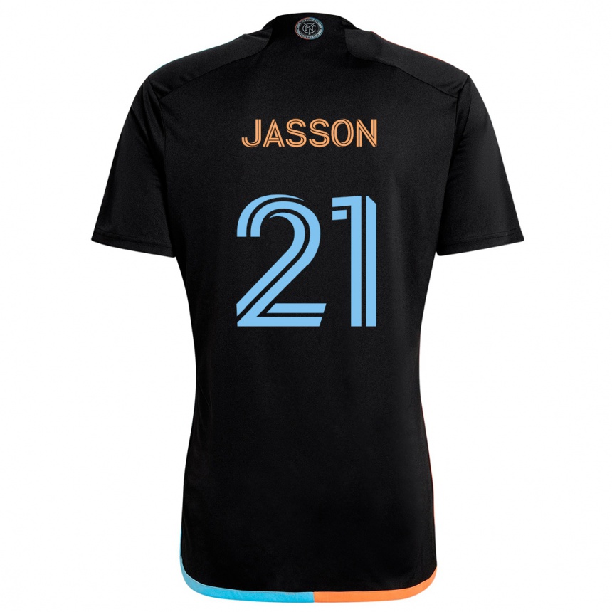 Enfant Football Maillot Andres Jasson #21 Noir Orange Bleu Tenues Extérieur 2024/25