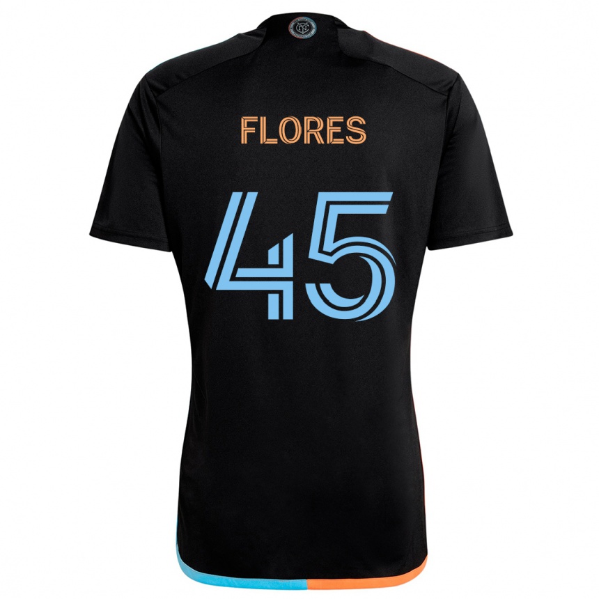 Enfant Football Maillot Brian Flores #45 Noir Orange Bleu Tenues Extérieur 2024/25