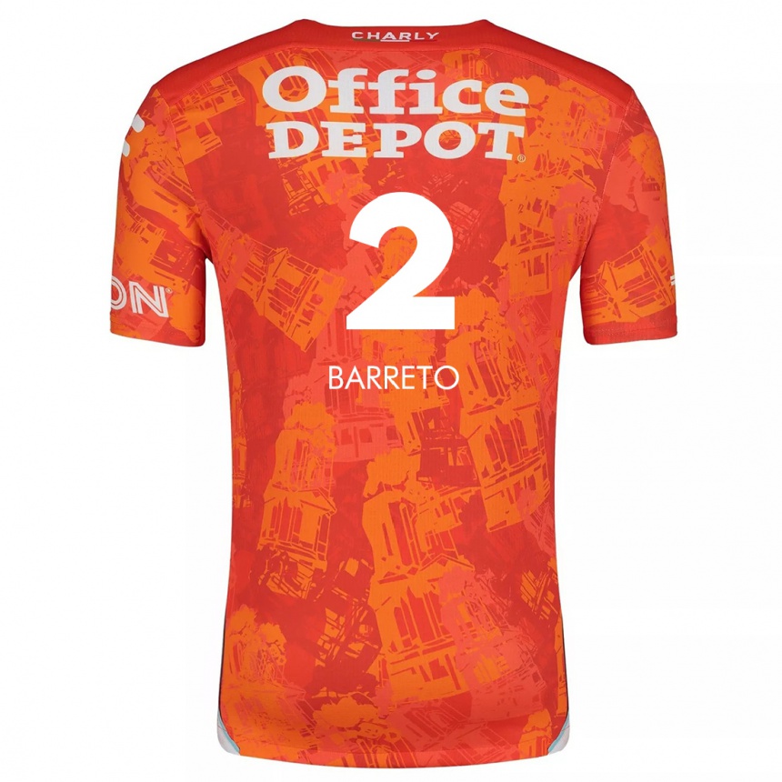 Enfant Football Maillot Sergio Barreto #2 Orange White Tenues Extérieur 2024/25