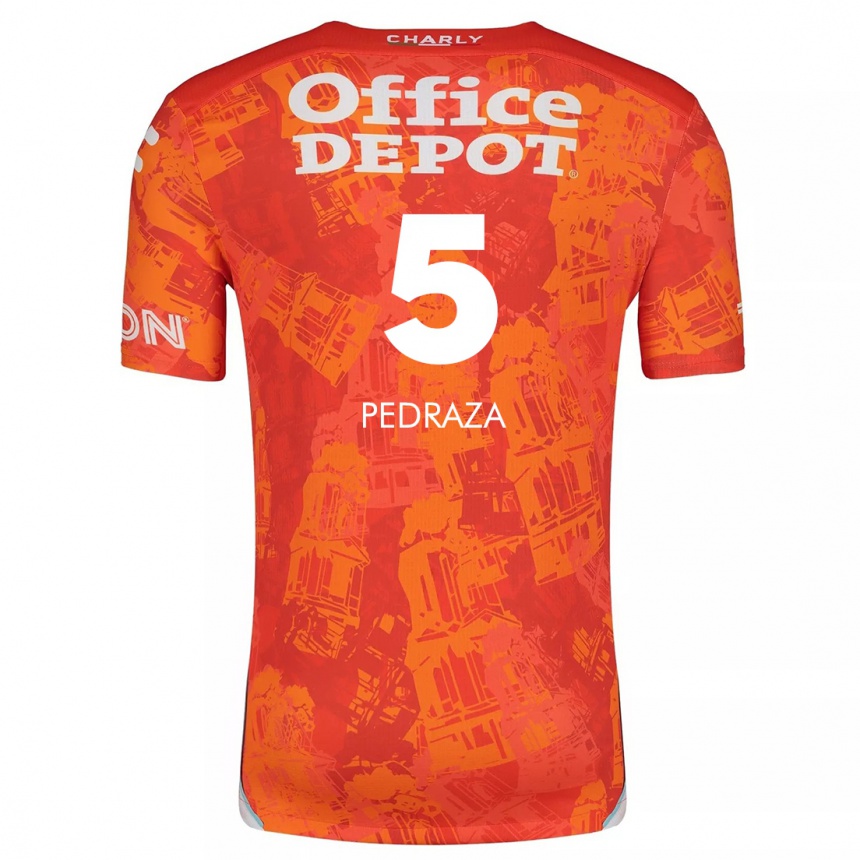 Enfant Football Maillot Pedro Pedraza #5 Orange White Tenues Extérieur 2024/25