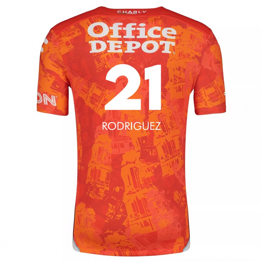 Enfant Football Maillot Valentín Rodríguez #21 Orange White Tenues Extérieur 2024/25