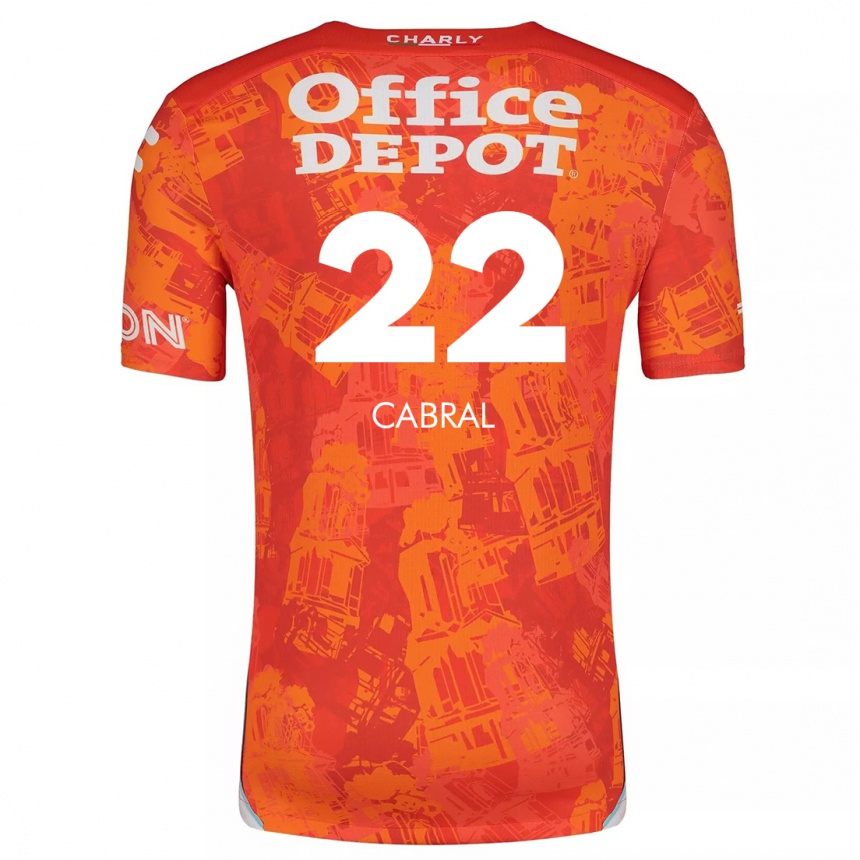 Enfant Football Maillot Gustavo Cabral #22 Orange White Tenues Extérieur 2024/25