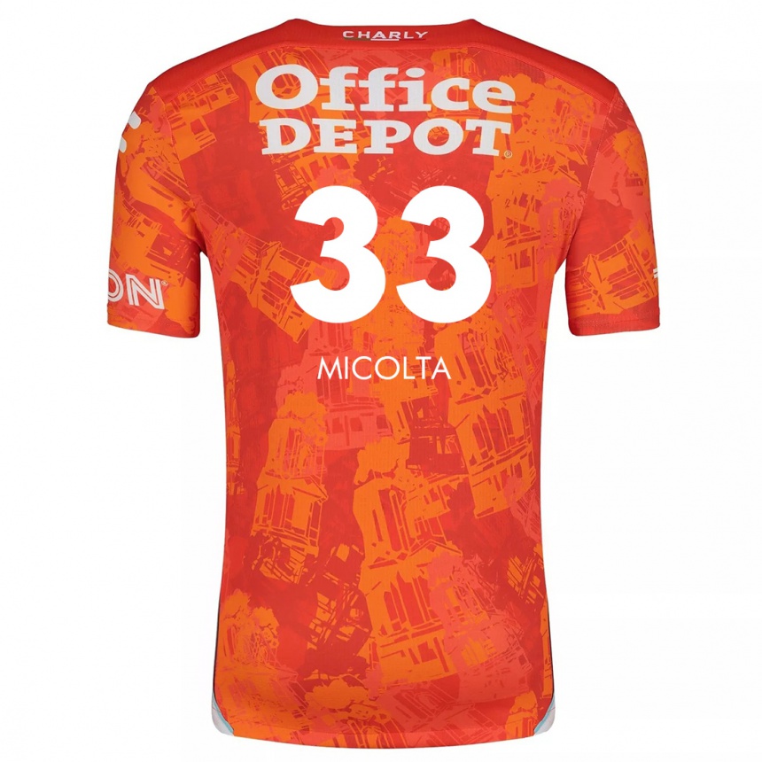 Enfant Football Maillot Andrés Micolta #33 Orange White Tenues Extérieur 2024/25