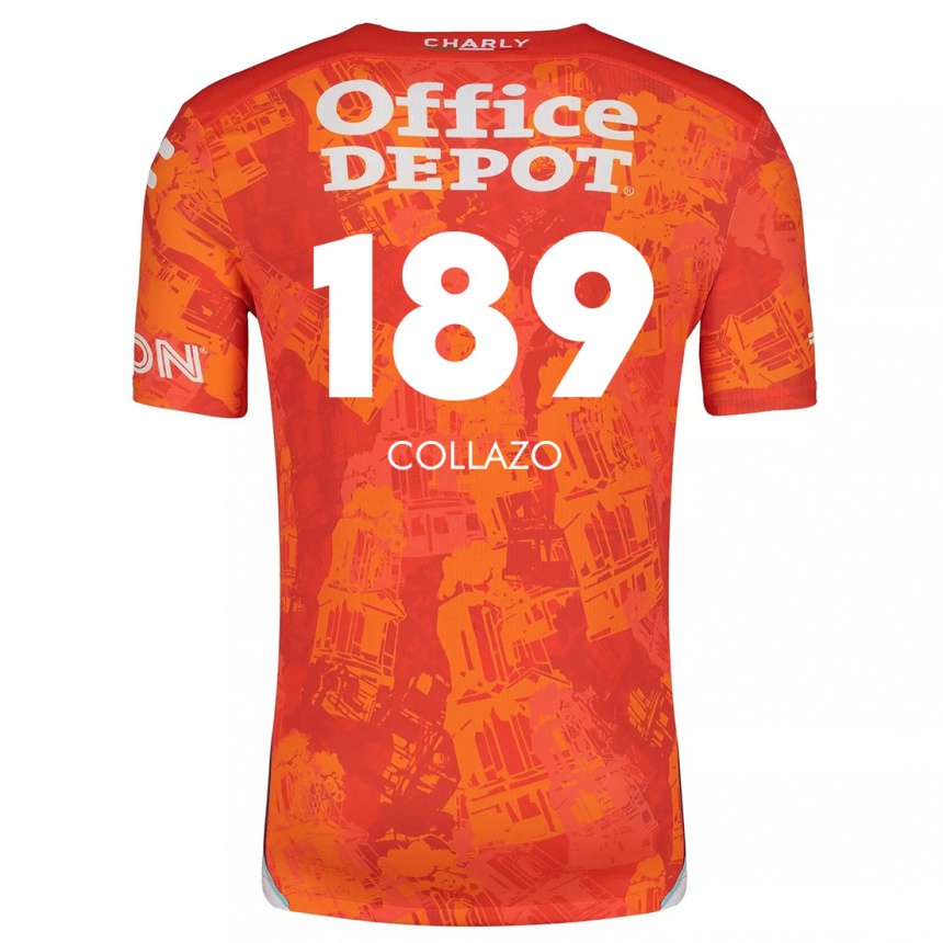 Enfant Football Maillot David Collazo #189 Orange White Tenues Extérieur 2024/25