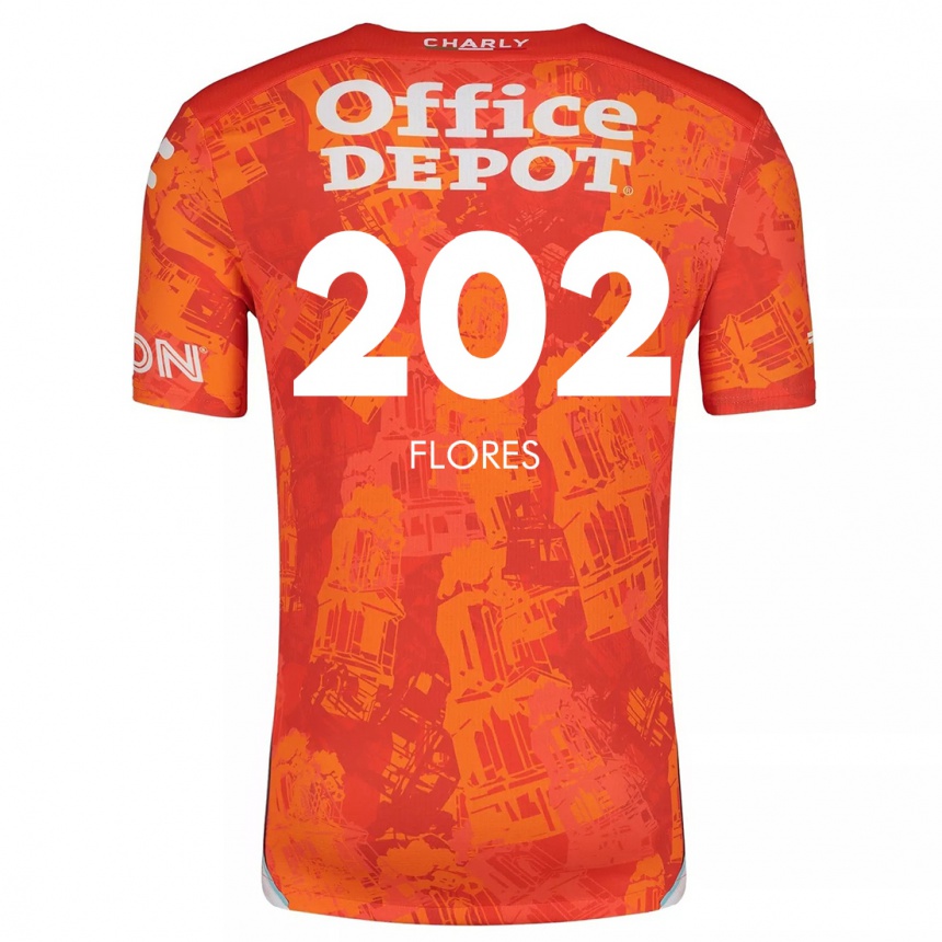 Enfant Football Maillot Luis Flores #202 Orange White Tenues Extérieur 2024/25