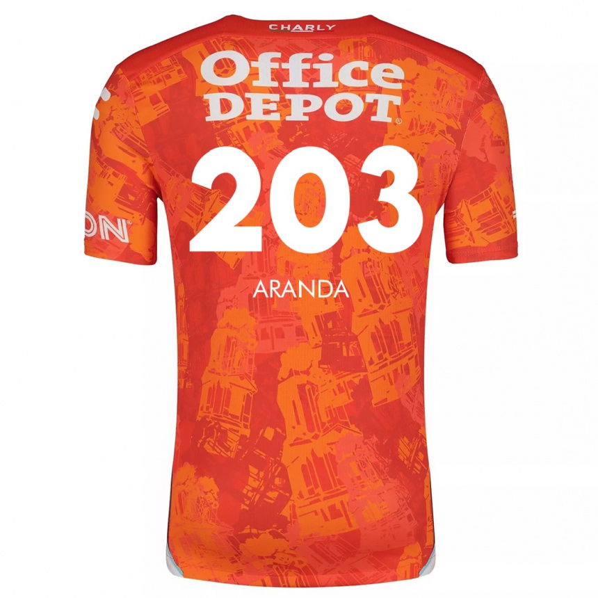 Enfant Football Maillot Juan Aranda #203 Orange White Tenues Extérieur 2024/25