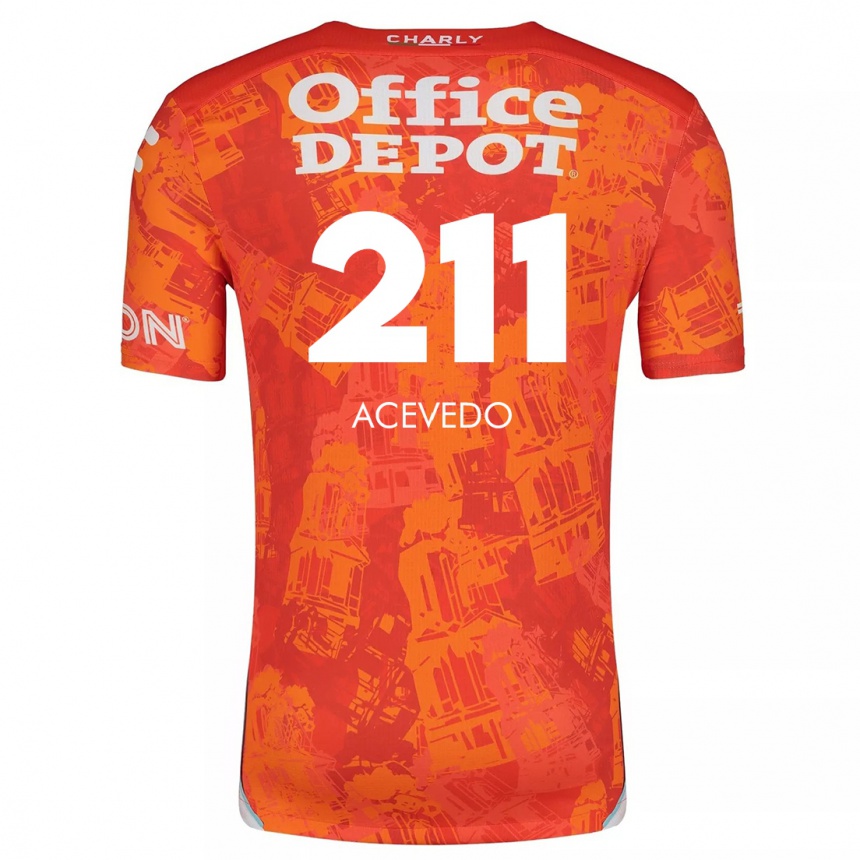 Enfant Football Maillot Gerardo Acevedo #211 Orange White Tenues Extérieur 2024/25