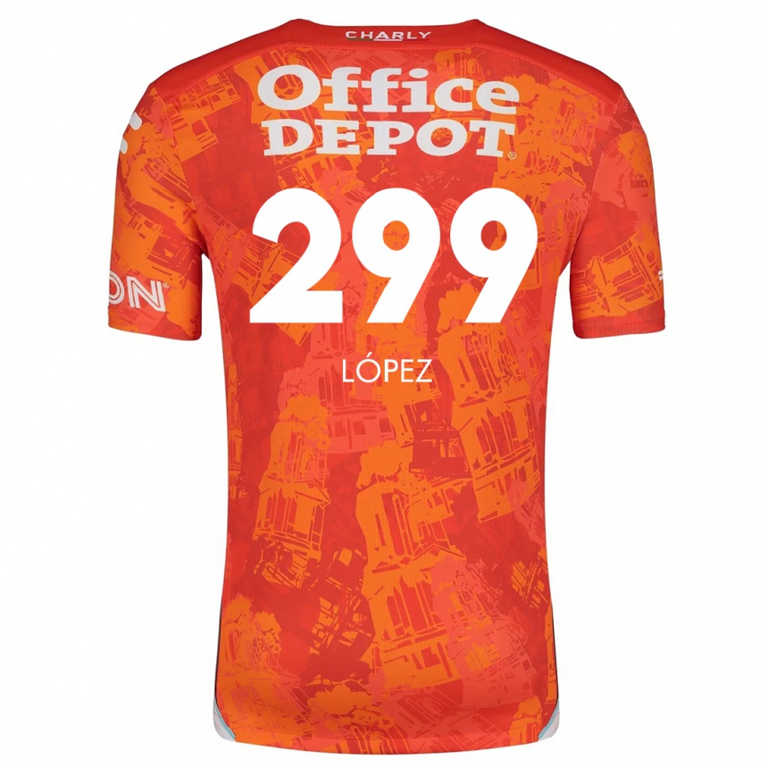 Enfant Football Maillot Santiago López #299 Orange White Tenues Extérieur 2024/25