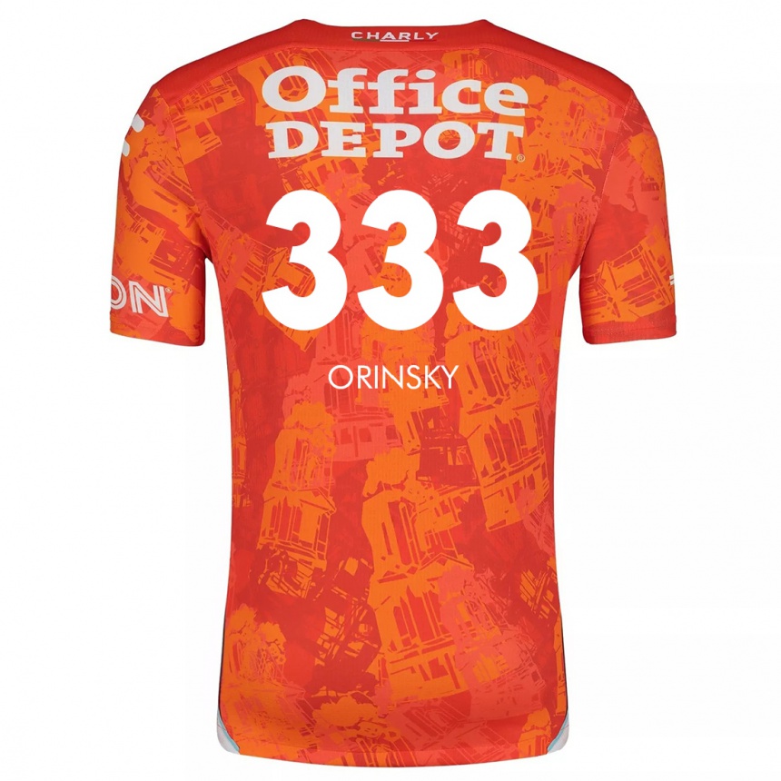 Enfant Football Maillot Edson Orinsky #333 Orange White Tenues Extérieur 2024/25