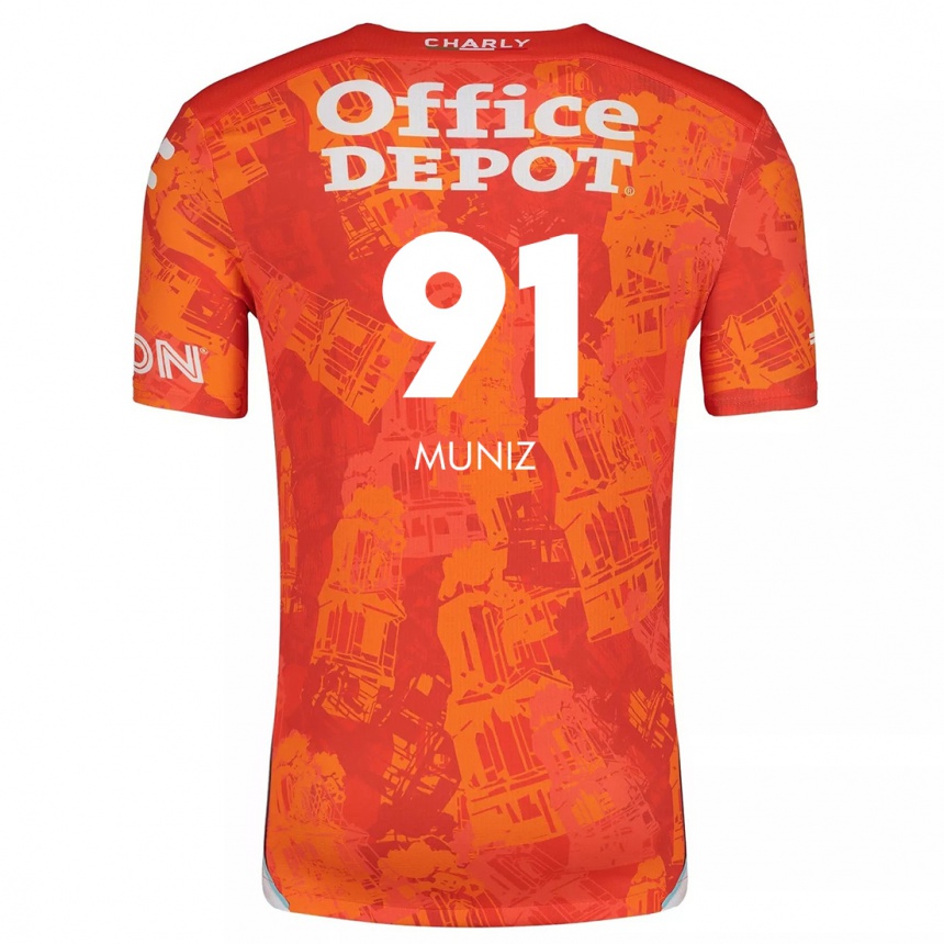 Enfant Football Maillot Brandon Muñiz #91 Orange White Tenues Extérieur 2024/25