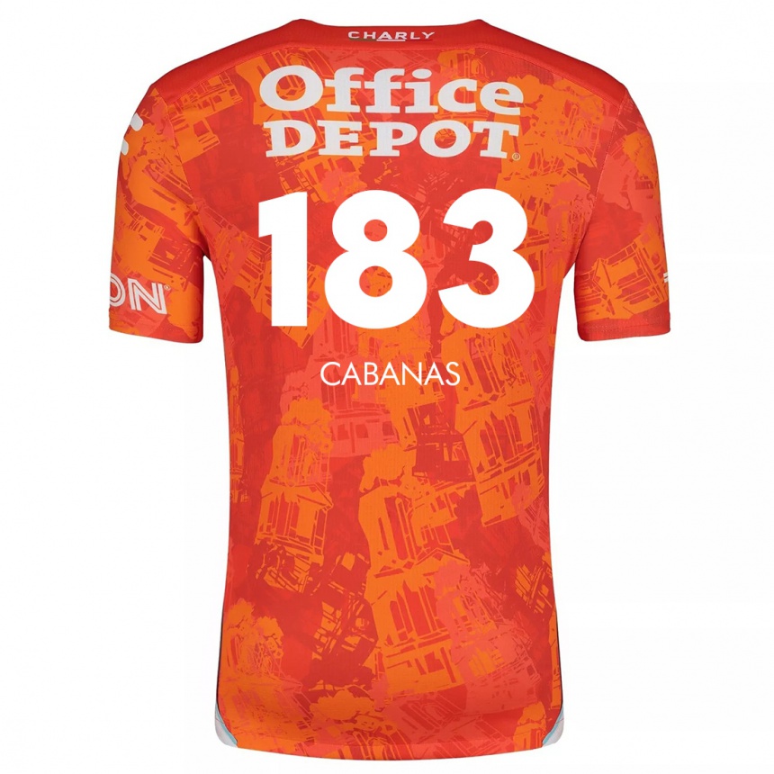 Enfant Football Maillot Mauricio Cabañas #183 Orange White Tenues Extérieur 2024/25