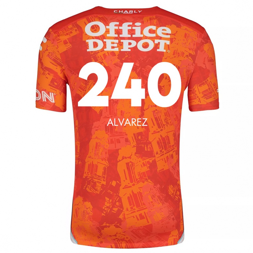 Enfant Football Maillot Gael Álvarez #240 Orange White Tenues Extérieur 2024/25