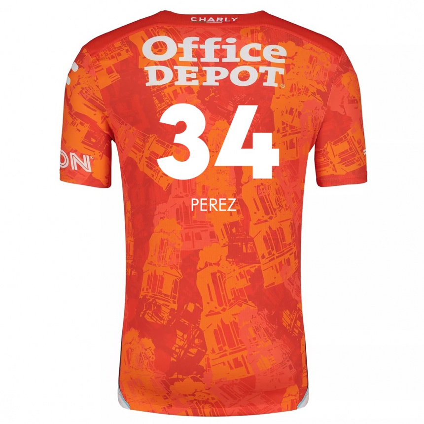 Enfant Football Maillot Julio Pérez #34 Orange White Tenues Extérieur 2024/25