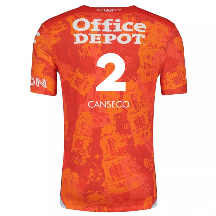 Enfant Football Maillot Fernanda Canseco #2 Orange White Tenues Extérieur 2024/25