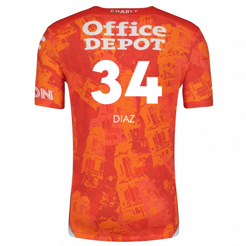 Enfant Football Maillot Karen Díaz #34 Orange White Tenues Extérieur 2024/25