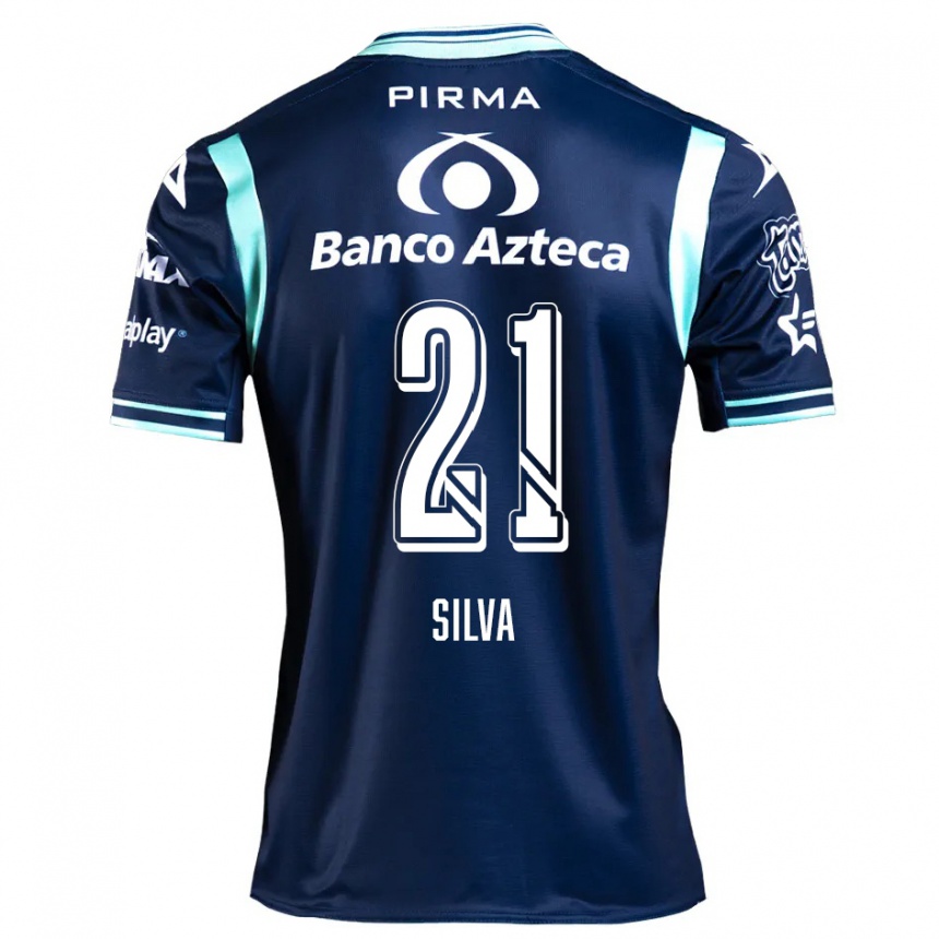 Enfant Football Maillot Gastón Silva #21 Bleu Marine Tenues Extérieur 2024/25