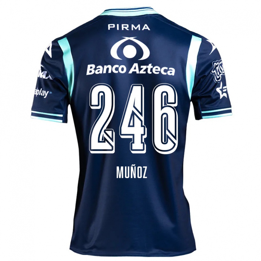 Enfant Football Maillot Zamier Muñoz #246 Bleu Marine Tenues Extérieur 2024/25