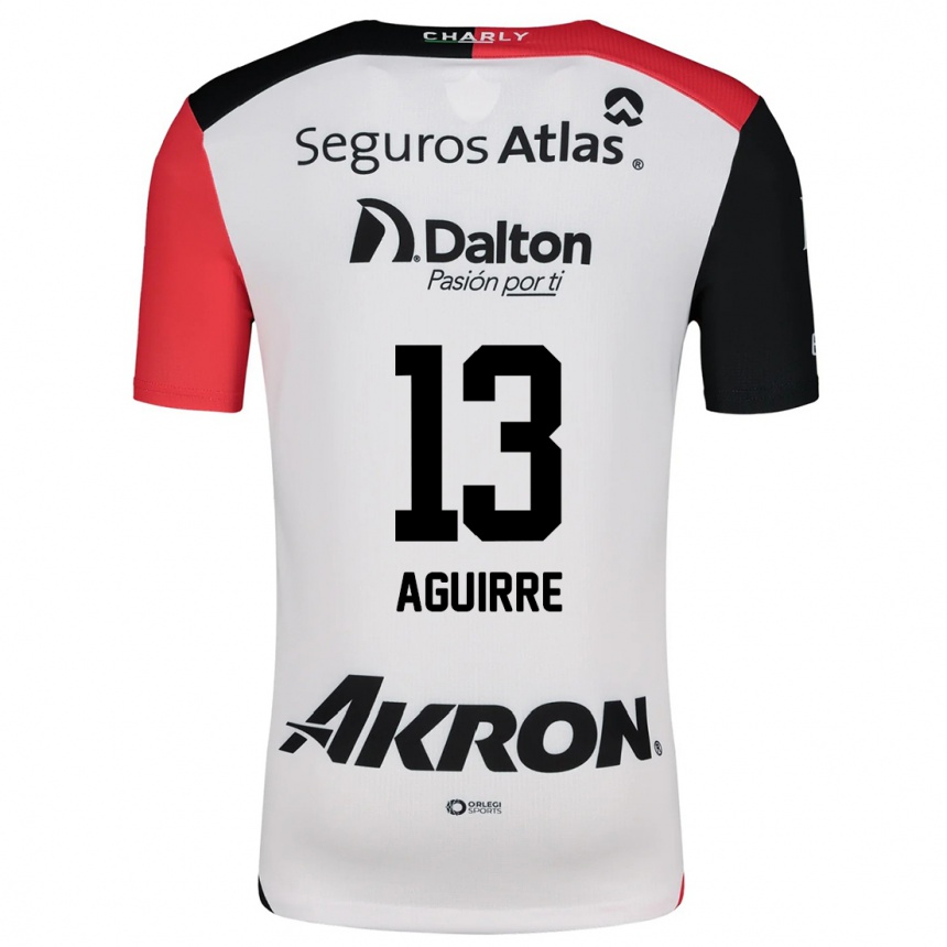 Enfant Football Maillot Gaddi Aguirre #13 Blanc Rouge Noir Tenues Extérieur 2024/25