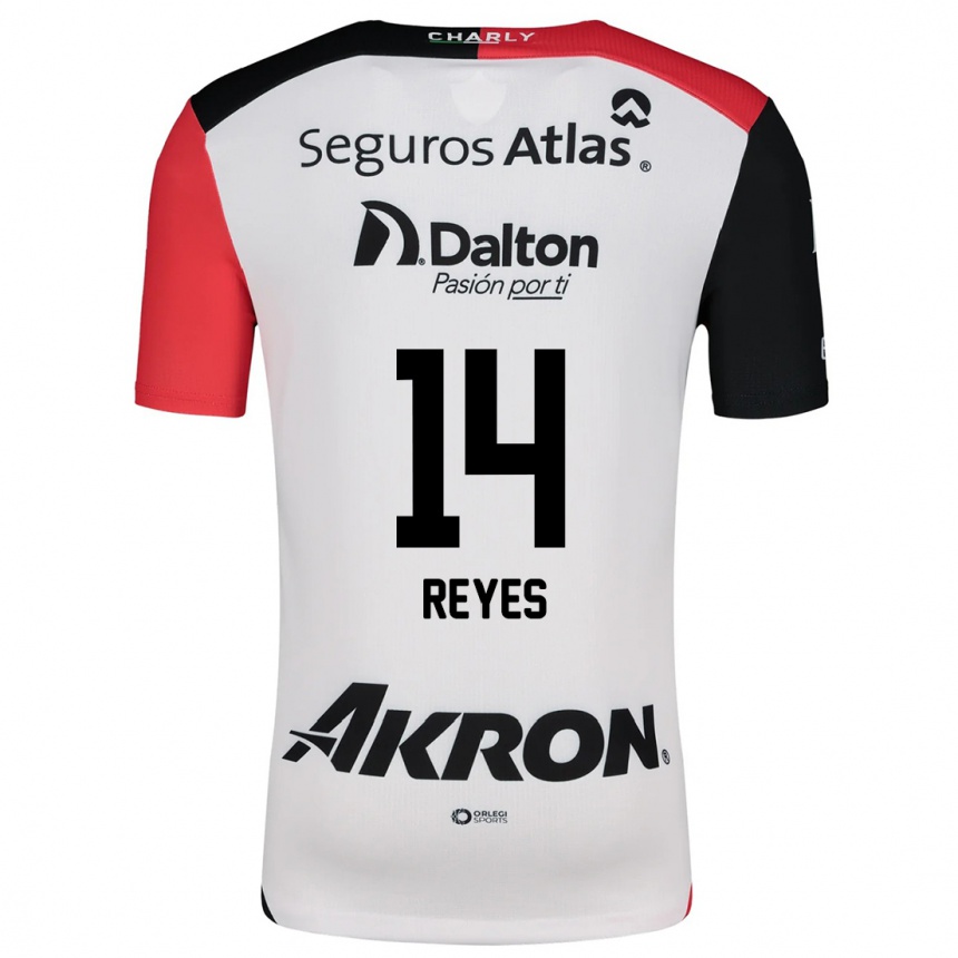 Enfant Football Maillot Luis Reyes #14 Blanc Rouge Noir Tenues Extérieur 2024/25