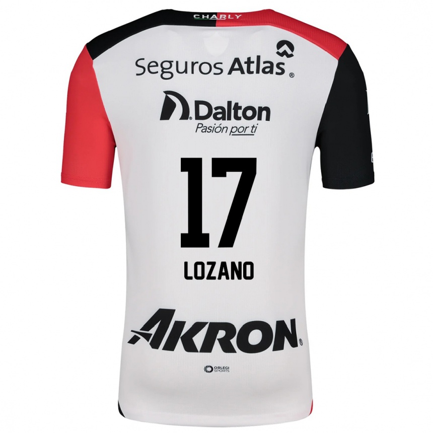 Enfant Football Maillot José Lozano #17 Blanc Rouge Noir Tenues Extérieur 2024/25