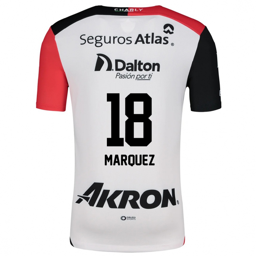 Enfant Football Maillot Jeremy Márquez #18 Blanc Rouge Noir Tenues Extérieur 2024/25