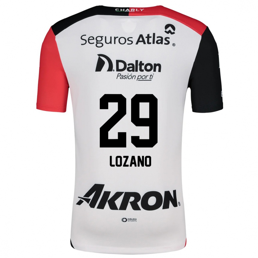 Enfant Football Maillot Brian Lozano #29 Blanc Rouge Noir Tenues Extérieur 2024/25