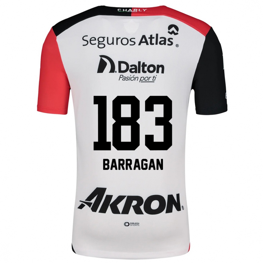 Enfant Football Maillot Roberto Barragán #183 Blanc Rouge Noir Tenues Extérieur 2024/25