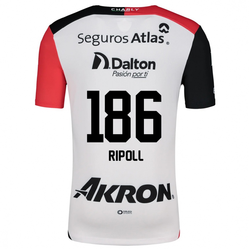 Enfant Football Maillot Alonso Ripoll #186 Blanc Rouge Noir Tenues Extérieur 2024/25