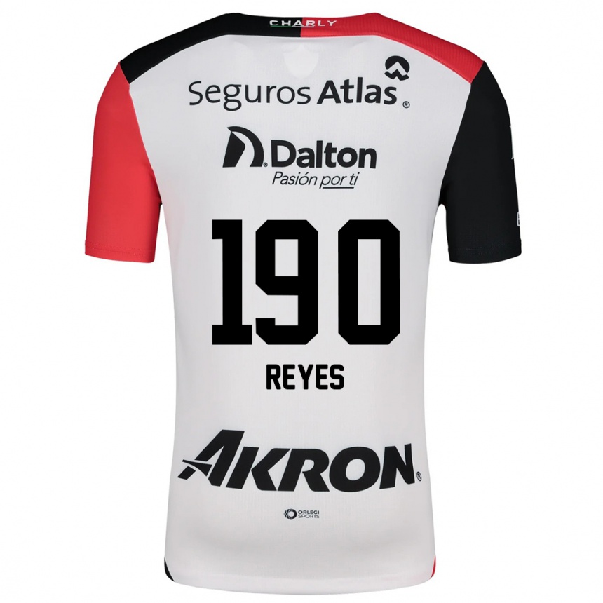 Enfant Football Maillot Óscar Reyes #190 Blanc Rouge Noir Tenues Extérieur 2024/25