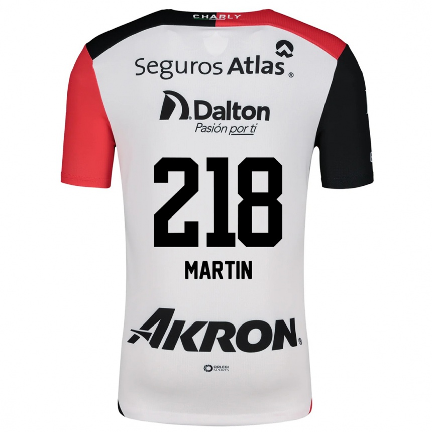 Enfant Football Maillot Jorge San Martín #218 Blanc Rouge Noir Tenues Extérieur 2024/25