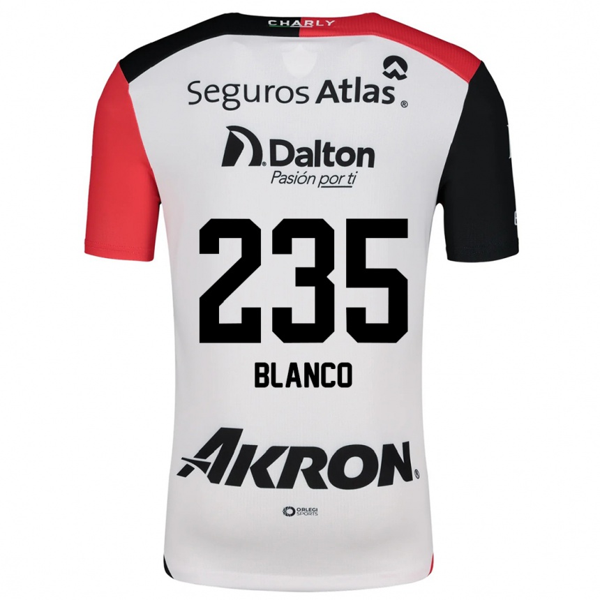 Enfant Football Maillot Luis Blanco #235 Blanc Rouge Noir Tenues Extérieur 2024/25