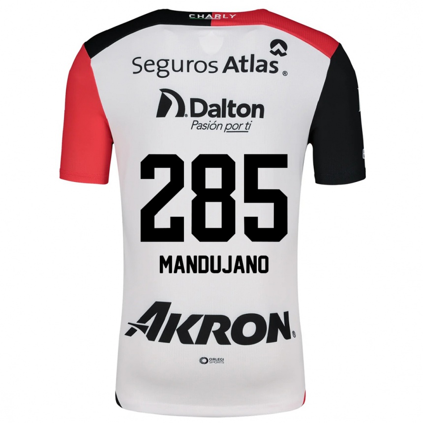 Enfant Football Maillot Sebastián Mandujano #285 Blanc Rouge Noir Tenues Extérieur 2024/25