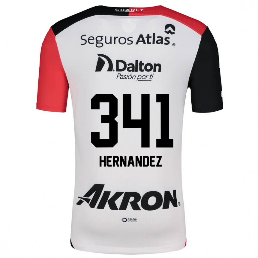 Enfant Football Maillot Leonardo Hernández #341 Blanc Rouge Noir Tenues Extérieur 2024/25