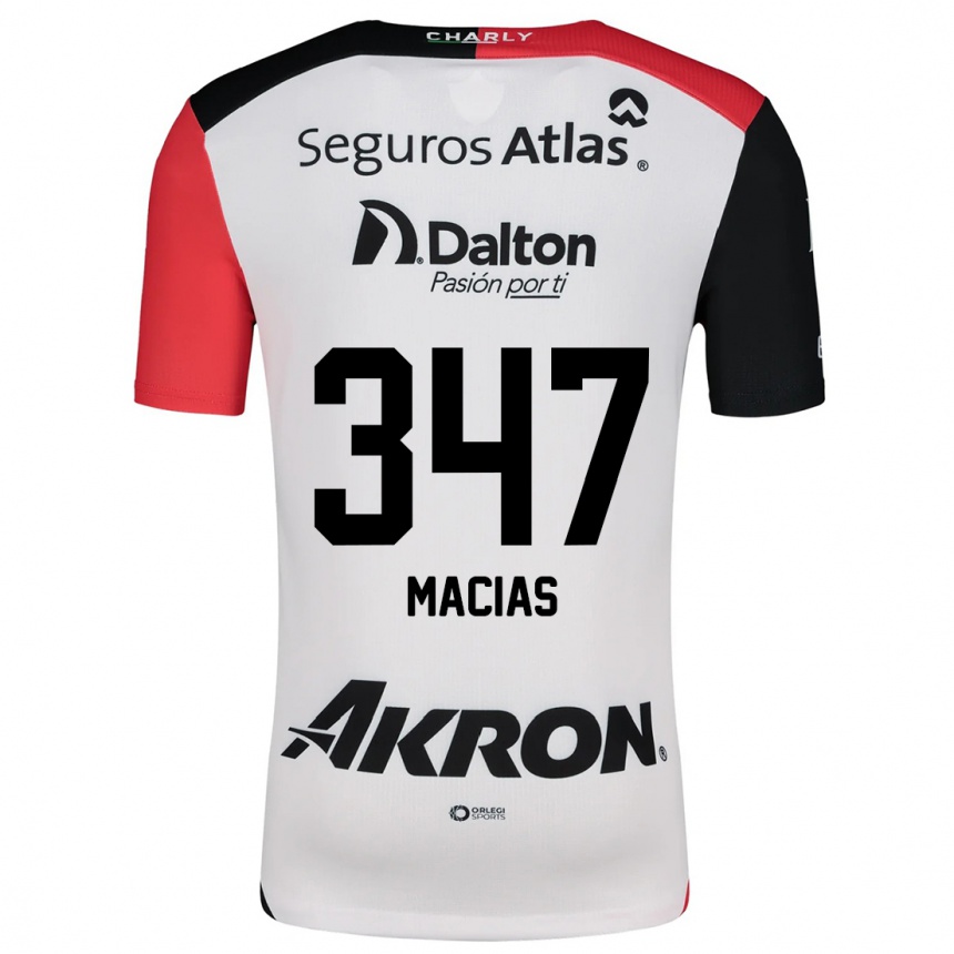 Enfant Football Maillot Ángel Macías #347 Blanc Rouge Noir Tenues Extérieur 2024/25