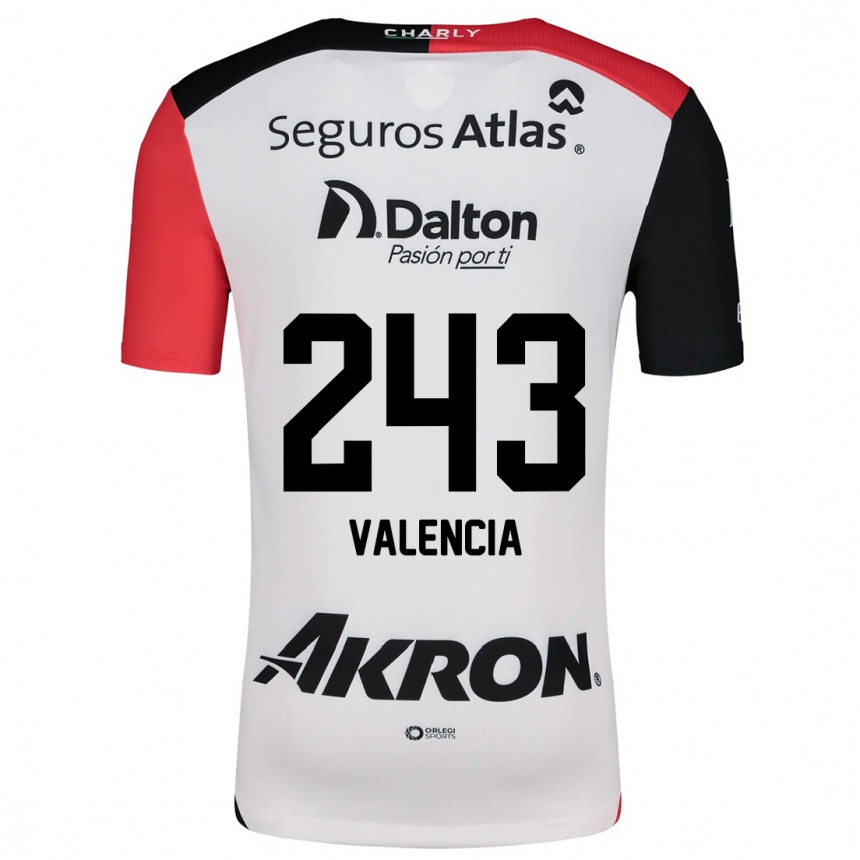 Enfant Football Maillot Luis Valencia #243 Blanc Rouge Noir Tenues Extérieur 2024/25