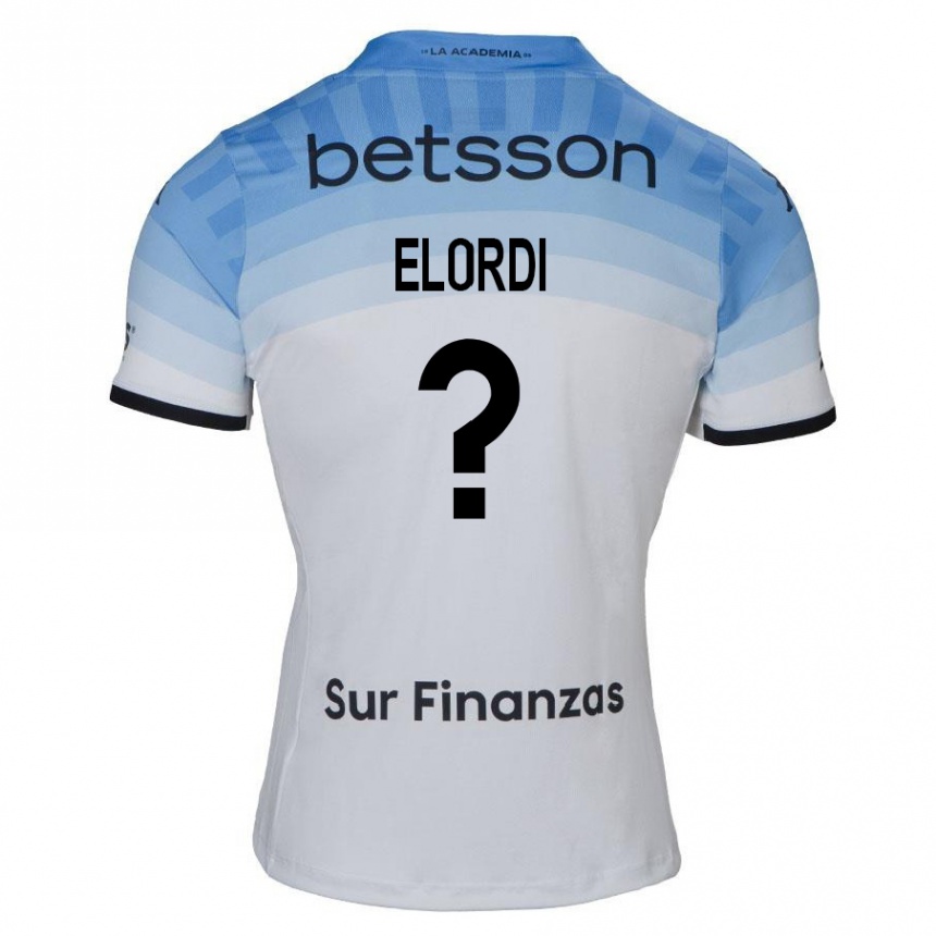 Enfant Football Maillot Juan Elordi #0 Blanc Bleu Noir Tenues Extérieur 2024/25