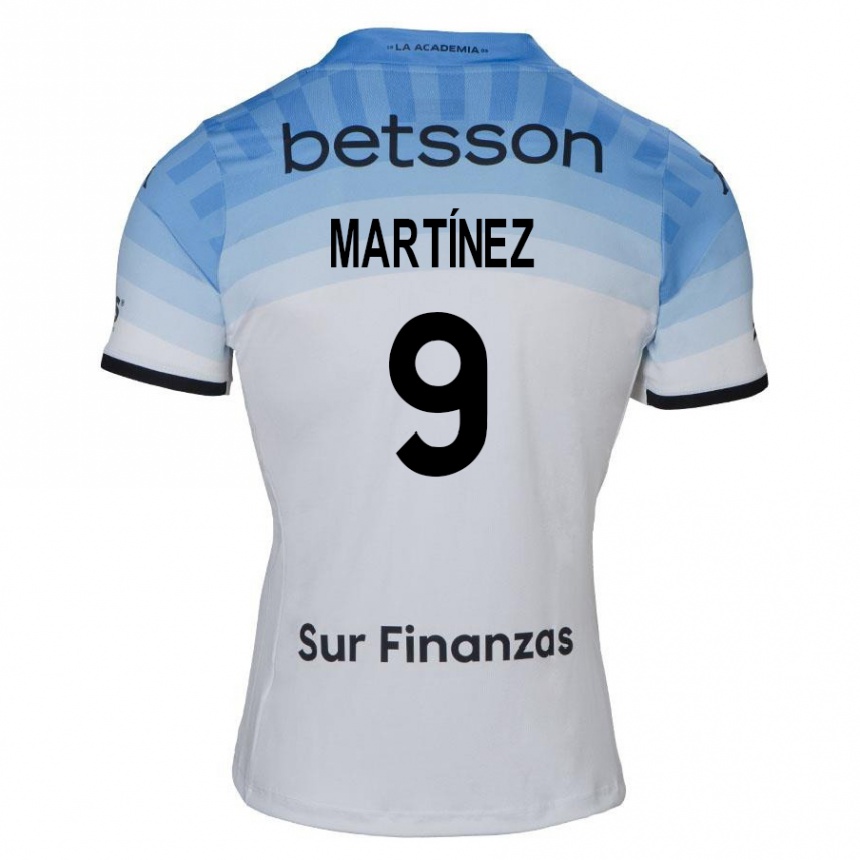 Enfant Football Maillot Adrián Martínez #9 Blanc Bleu Noir Tenues Extérieur 2024/25