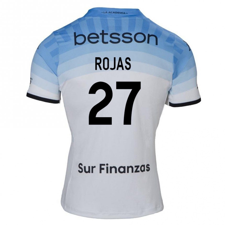 Enfant Football Maillot Gabriel Rojas #27 Blanc Bleu Noir Tenues Extérieur 2024/25