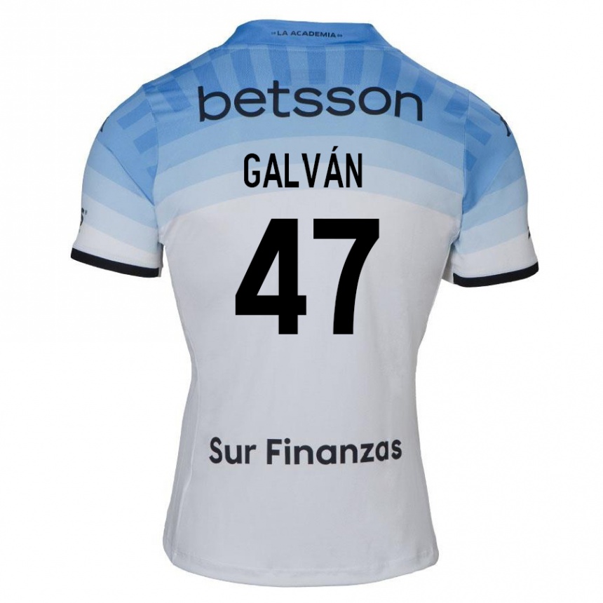 Enfant Football Maillot Ignacio Galván #47 Blanc Bleu Noir Tenues Extérieur 2024/25