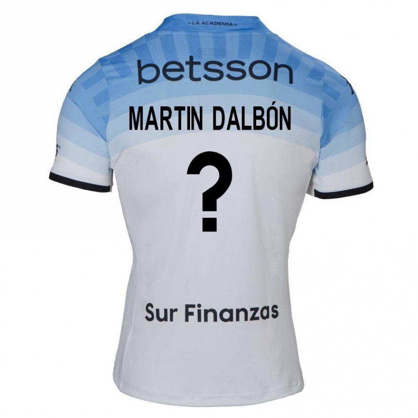 Enfant Football Maillot Juan Martin Dalbón #0 Blanc Bleu Noir Tenues Extérieur 2024/25