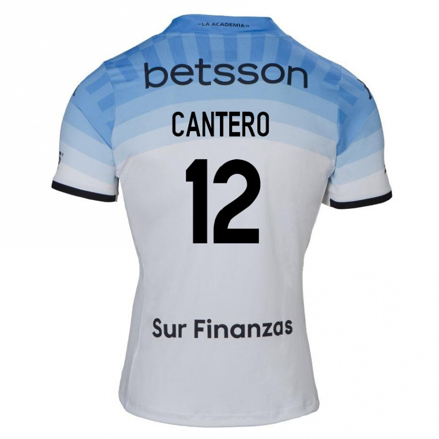 Enfant Football Maillot Milton Cantero #12 Blanc Bleu Noir Tenues Extérieur 2024/25