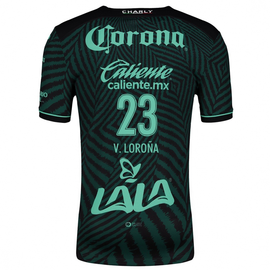 Enfant Football Maillot Vladimir Loroña #23 Vert Noir Tenues Extérieur 2024/25