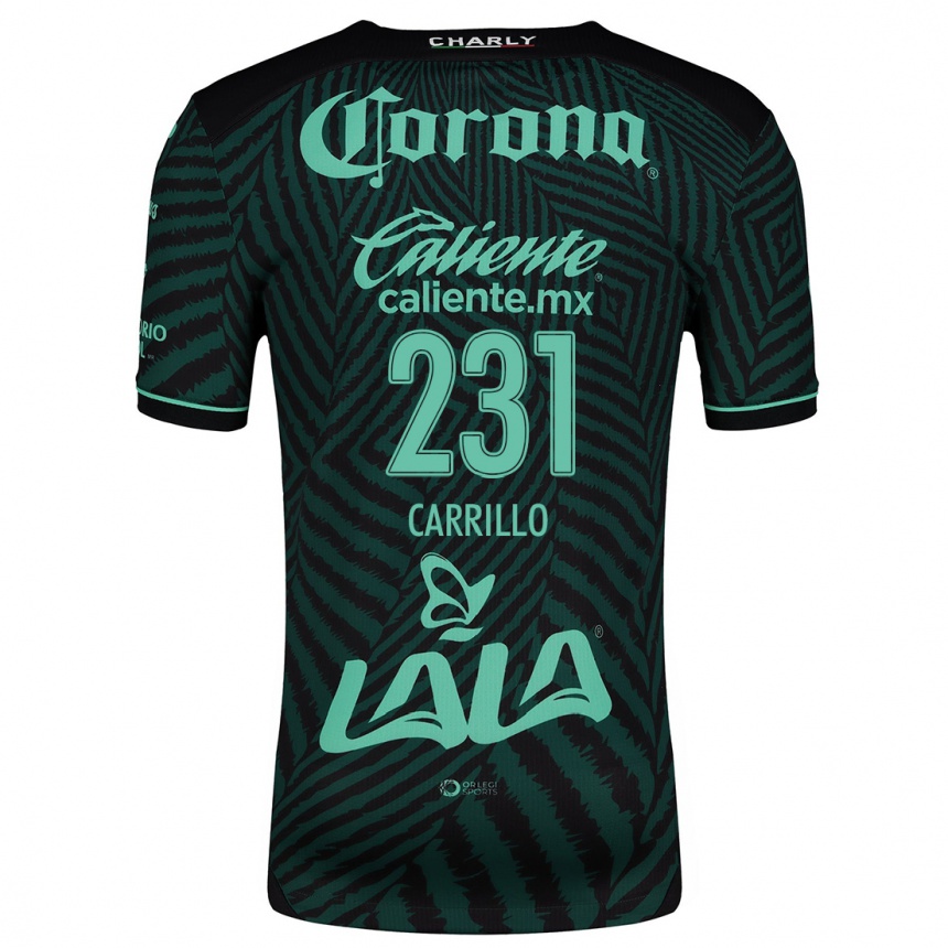 Enfant Football Maillot Ángel Carrillo #231 Vert Noir Tenues Extérieur 2024/25