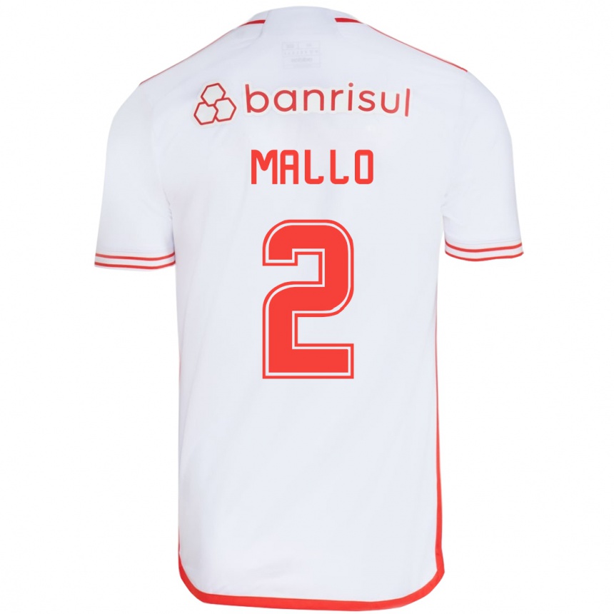 Enfant Football Maillot Hugo Mallo #2 Blanc Rouge Tenues Extérieur 2024/25