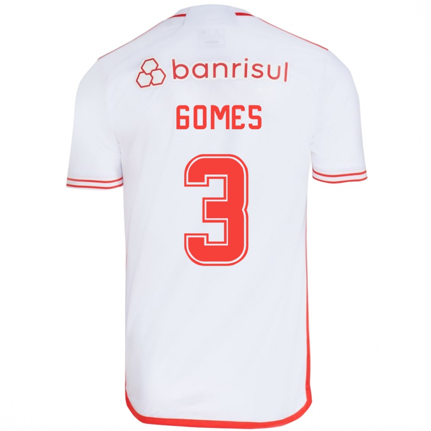 Enfant Football Maillot Igor Gomes #3 Blanc Rouge Tenues Extérieur 2024/25