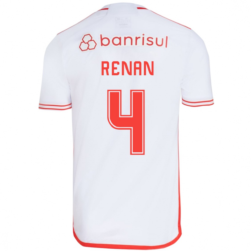 Enfant Football Maillot Robert Renan #4 Blanc Rouge Tenues Extérieur 2024/25