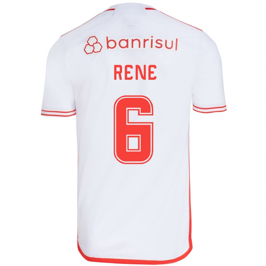 Enfant Football Maillot Renê #6 Blanc Rouge Tenues Extérieur 2024/25