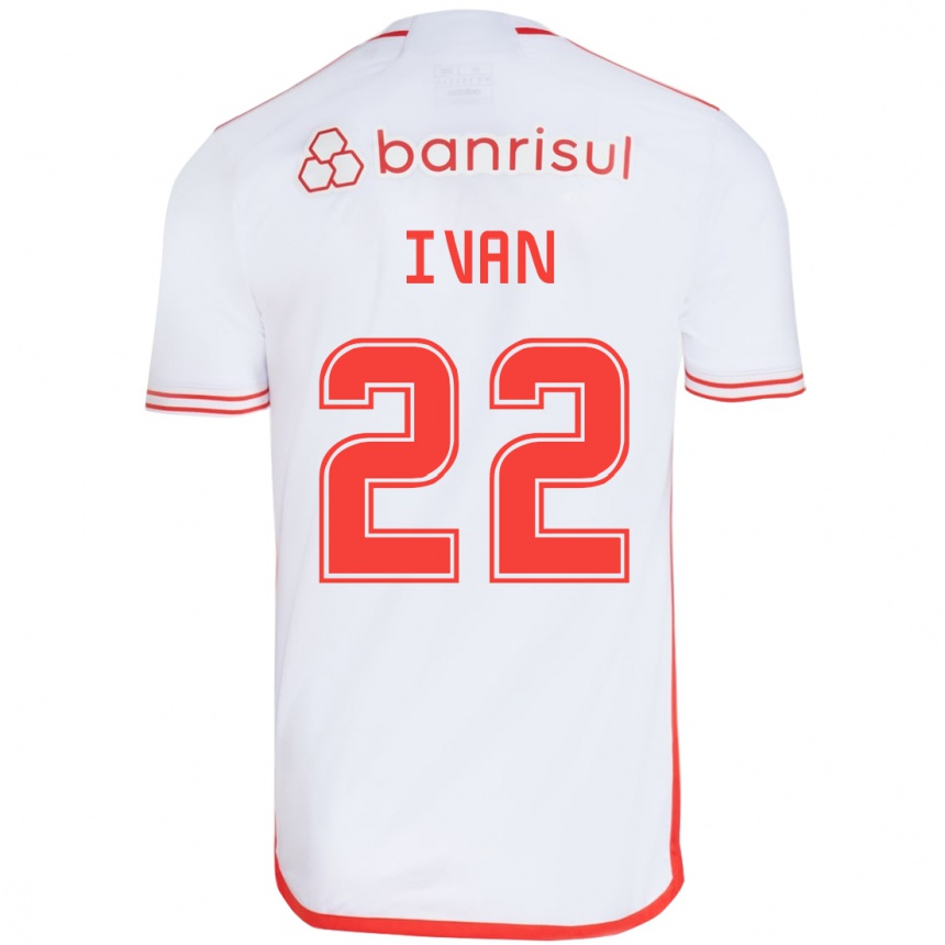 Enfant Football Maillot Ivan #22 Blanc Rouge Tenues Extérieur 2024/25