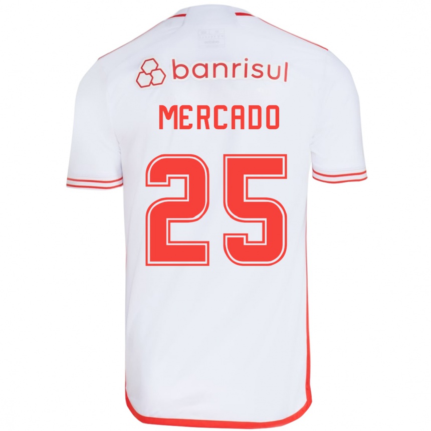 Enfant Football Maillot Gabriel Mercado #25 Blanc Rouge Tenues Extérieur 2024/25